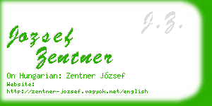 jozsef zentner business card